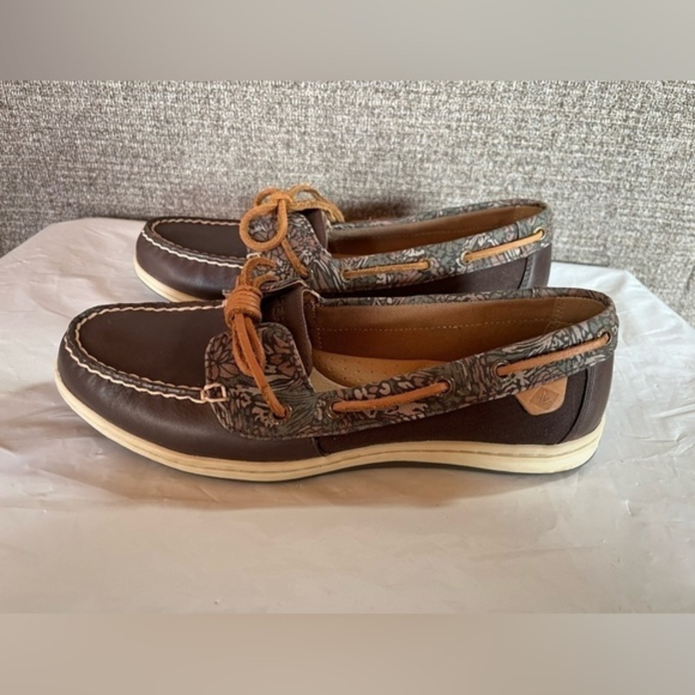 Sperry Top Sider Women’s Barrelfish Animal Print Boat Shoes Size 8 Deck Yacht